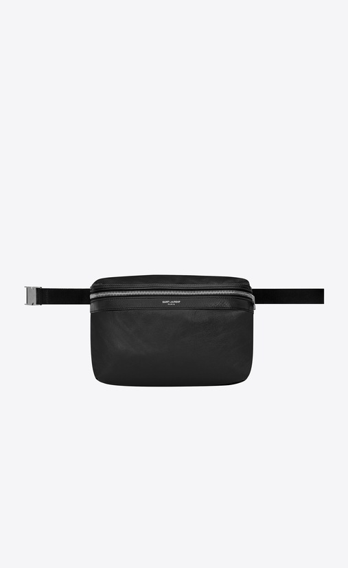 Foldable City backpack in soft black leather